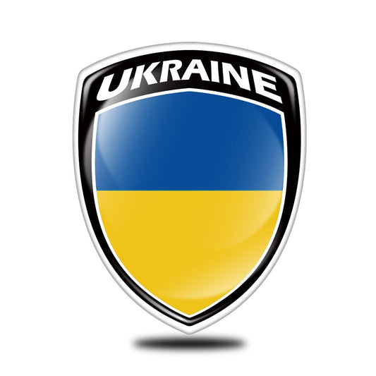 3D Reflective Ukraine Flag Sticker