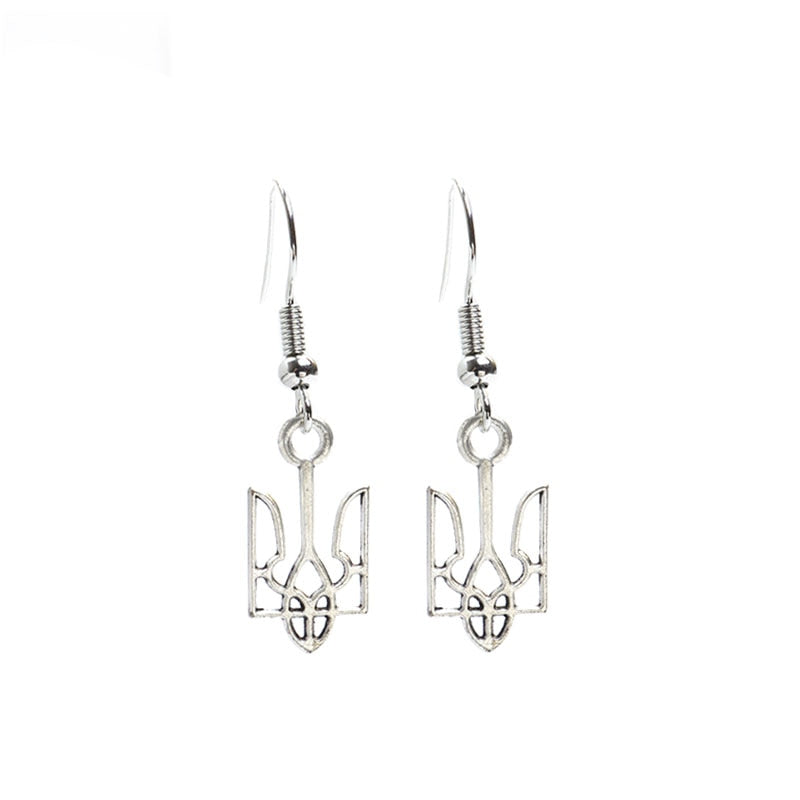 Ukrainian Trident Symbol Earrings