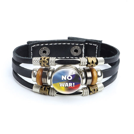 Multilayer Ukrainian Leather Bracelet