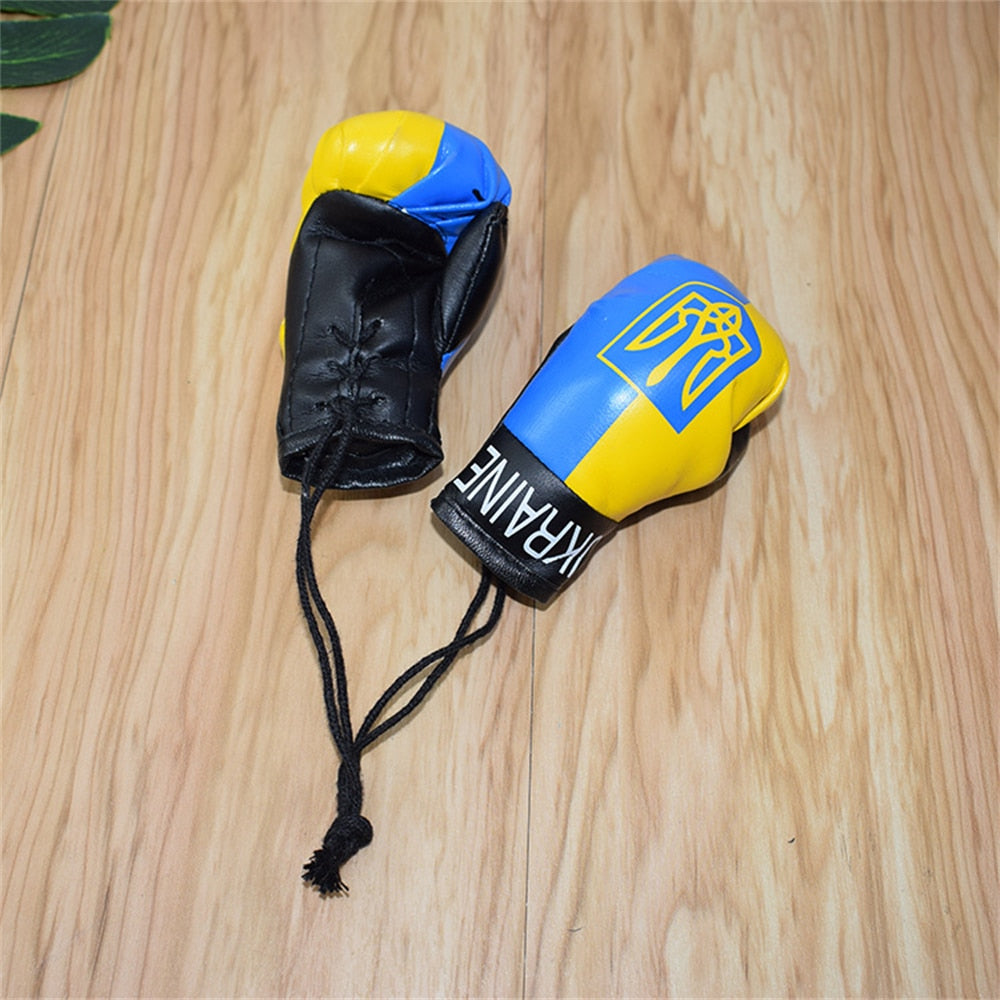 Ukrainian Flag Boxing Gloves Keychain