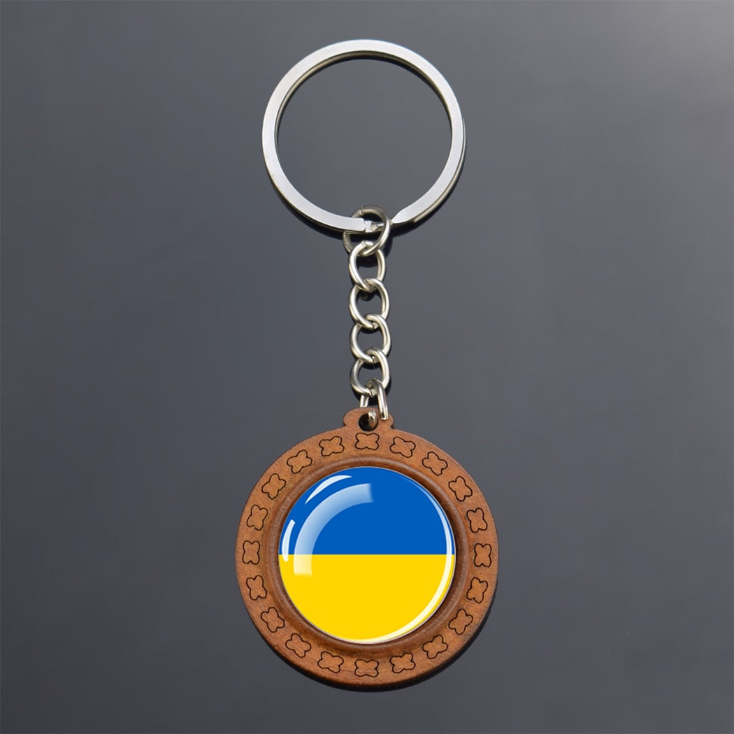 Ukrainian Flag Key Crystal Chain