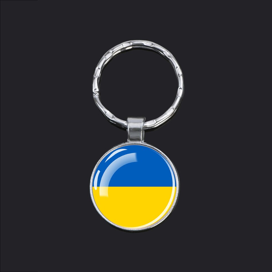 Ukrainian Flag Key Crystal Chain