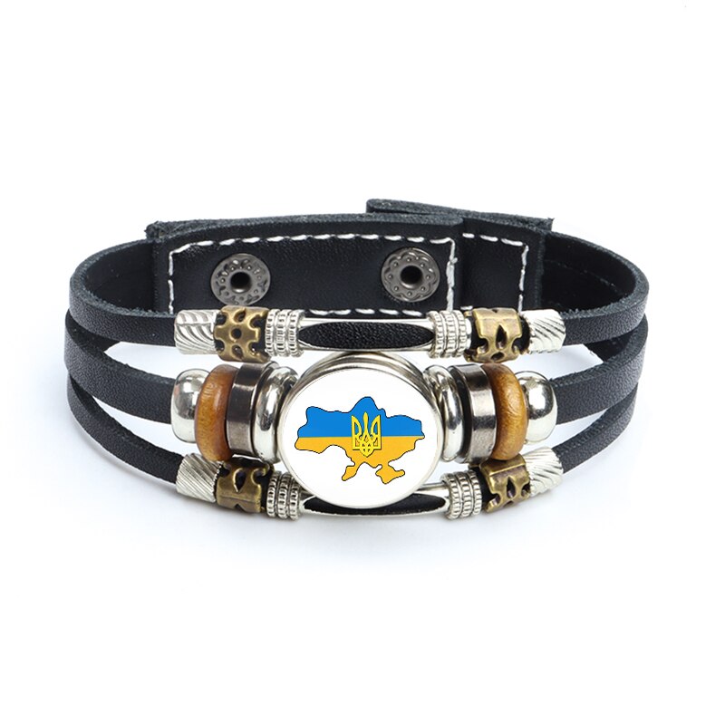 Multilayer Ukrainian Leather Bracelet