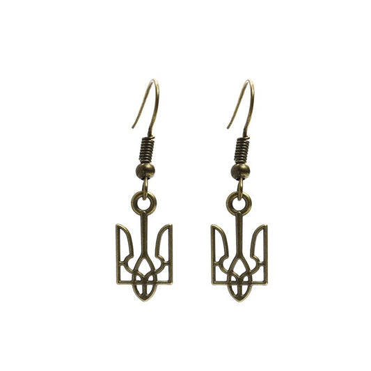 Ukrainian Trident Symbol Earrings