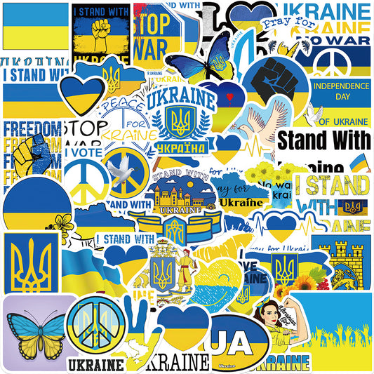 Ukrainian Flag Stickers for Kids