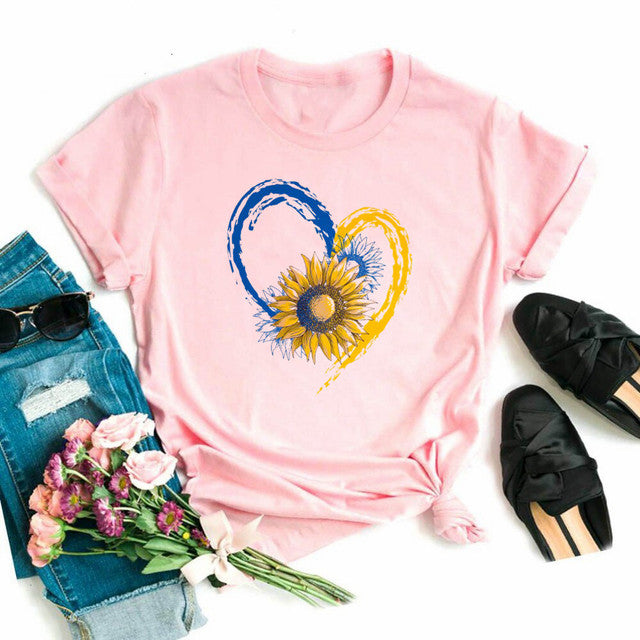 Sunflower Heart T-Shirt For Women